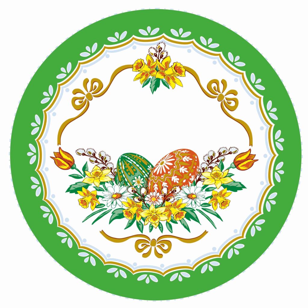Serwetka okrągła STROIK WIELKANOCNY -różne kolory