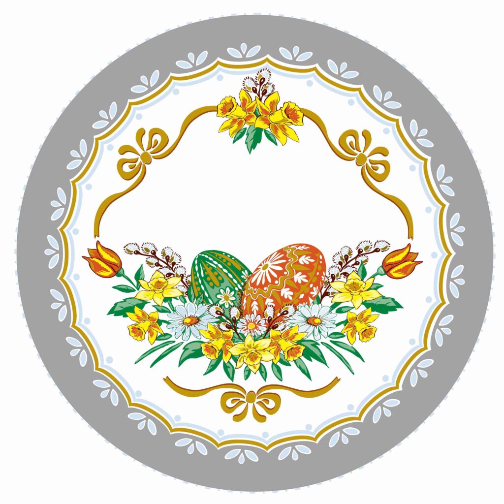 Serwetka okrągła STROIK WIELKANOCNY -różne kolory