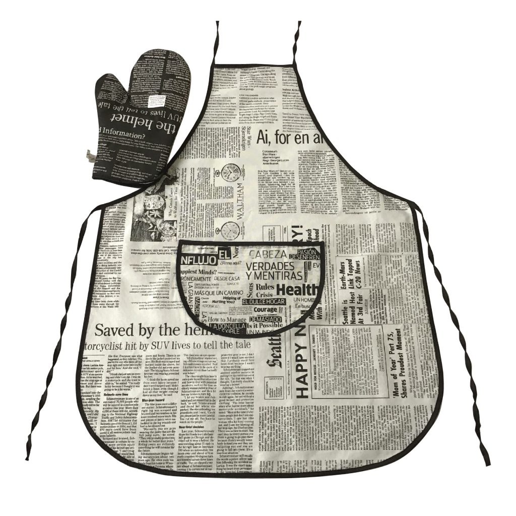 Fartuszek z nadrukiem gazety