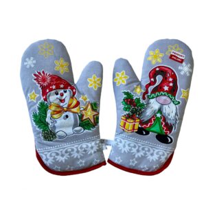 Świąteczna rękawica kuchenna KRASNAL I BAŁWANKI – różne kolory - obrazek 5