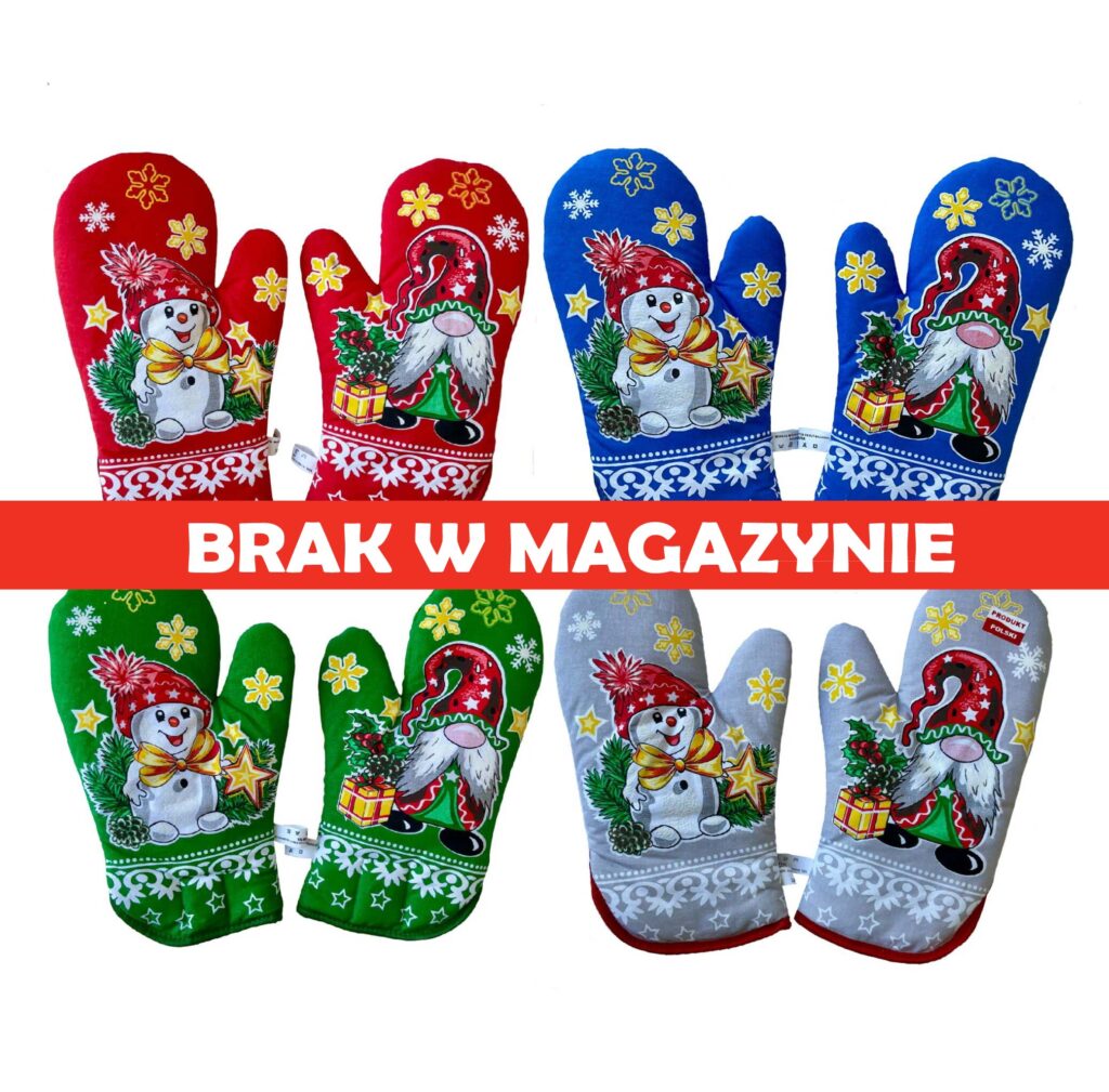 Świąteczna rękawica kuchenna KRASNAL I BAŁWANKI – różne kolory
