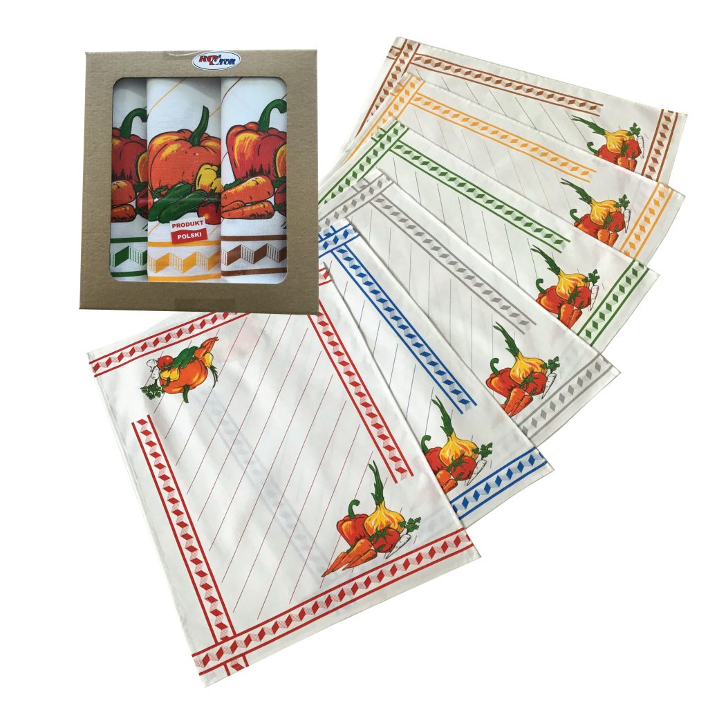 Komplet ściereczek kuchennych JARZYNKI - różne kolory
